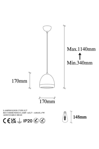 Hanglamp Mugo - Goudkleurig - 15 W