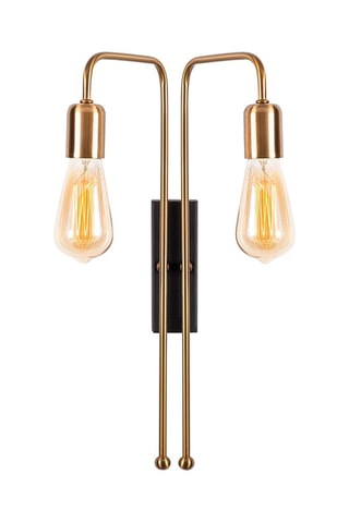 Wandlamp Mum - Goudkleurig en Zwart - 2 x 100 W