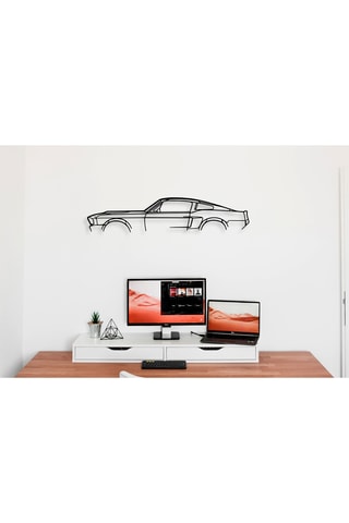 Wanddecoratie Ford Mustang Shelby, 1967 - Zwart - 70 x 15 cm