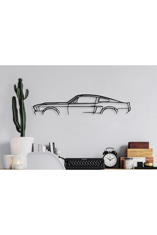 Wanddecoratie Ford Mustang Shelby, 1967 - Zwart - 70 x 15 cm