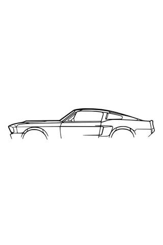 Wanddecoratie Ford Mustang Shelby, 1967 - Zwart - 70 x 15 cm