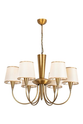 Hanglamp - Wit en Goudkleurig - 6 x 40 W