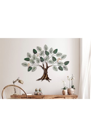 Wanddecoratie - 92 x 117 cm - Bruin en Groen
