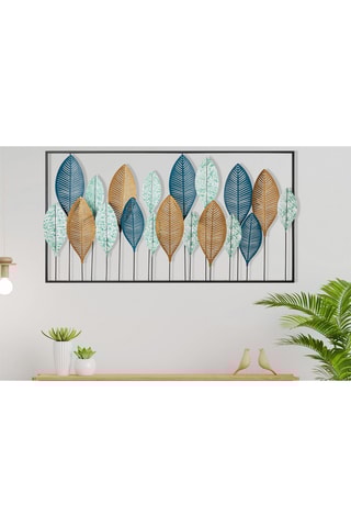 Wanddecoratie Bilge - 116 x 3 x 60 cm - Blauw en Goudkleurig