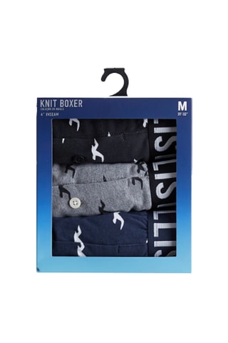 3 Boxershorts Marineblauw en Lichtgrijs