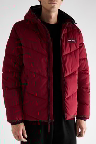 Gewatteerde Jas met Capuchon - Rood