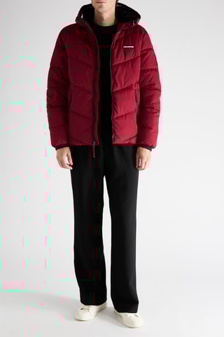 Gewatteerde Jas met Capuchon - Rood