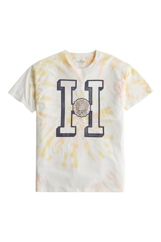 T-shirt Tie and Dye - Wit en Geel