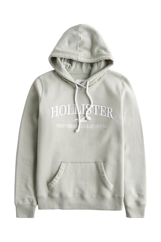 Fleece Sweater met Capuchon - Zeegroen