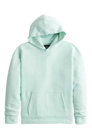 Fleece Sweater met Capuchon - Zeegroen