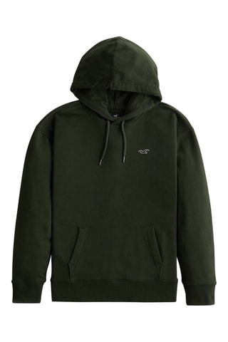 Fleece Sweater met Capuchon - Donkergroen