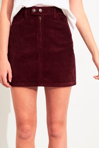 Velours Minirok Hoge Taille Bordeauxrood