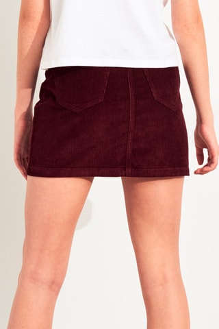 Velours Minirok Hoge Taille Bordeauxrood