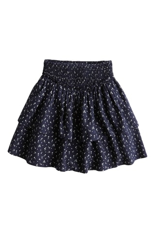 Rok met Ruches Hoge Taille - Marineblauw