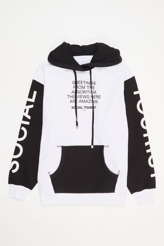 Sweater met Capuchon - Wit en Zwart