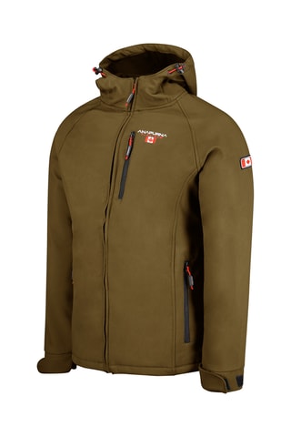 Blusão Softshell com capuz Takitana - Preto - Caqui