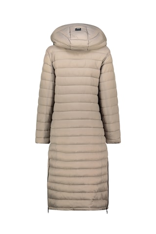 Doudoune longue à capuche Azulana - Taupe