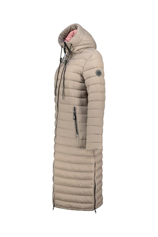 Doudoune longue à capuche Azulana - Taupe
