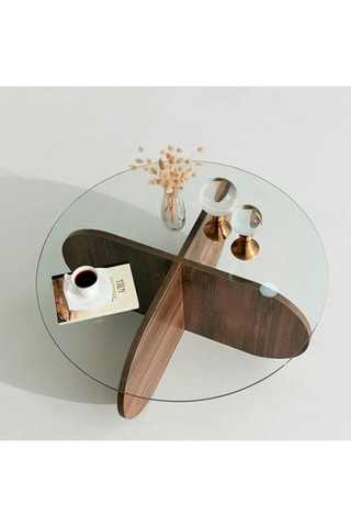 Table basse Bubble  - Plateau en verre trempé - 75 x 75 x 35 cm