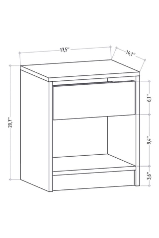 Table de chevet Sheridan  - 44,6 x 35,9 x 52,8 cm