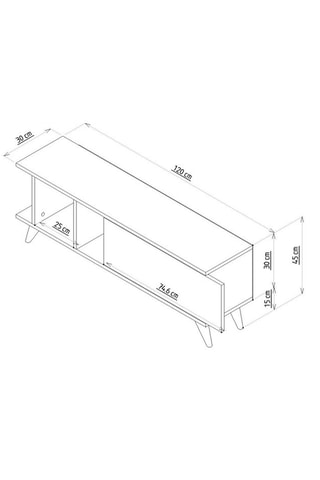 Meuble TV 1 abattant Liberty - 120 x 45 x 30 cm