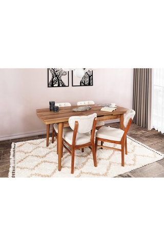 Table à manger extensible Inci 1141  - Longueur 129 à 170 cm
