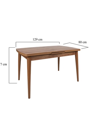 Table à manger extensible Inci 1141  - Longueur 129 à 170 cm