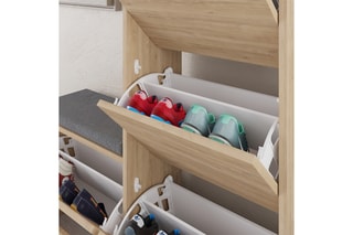 Meuble à chaussures 4 abattants  - 105 x 119 x 26 cm