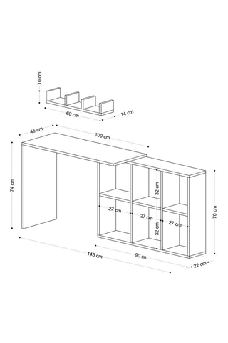 Bureau Jack - 74 x 145 x 45 cm