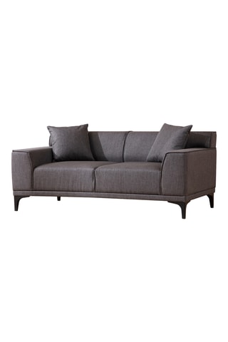 Canapé Petra - Anthracite - 2 places - Revêtement en polyester