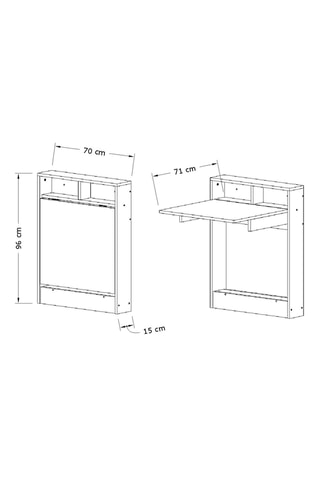 Table pliable Bracked et blanc - 70 x 96 x 15 cm