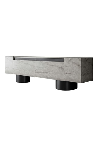 Meuble TV 2 abattants Bohem et noir - 180 x 50 x 30 cm