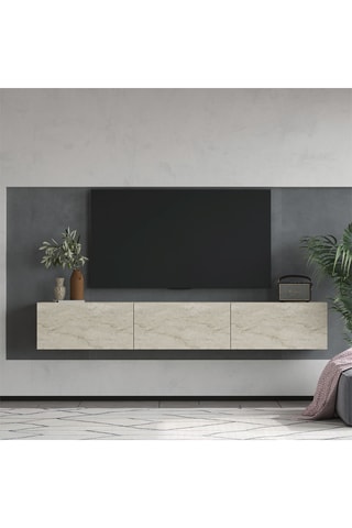 Meuble TV 3 abattants Alfa - 28,6 x 180 x 31,4 cm