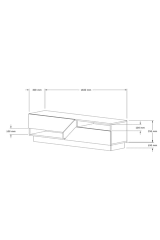 Meuble TV 2 abattants Koza - 160 x 45 x 40 cm