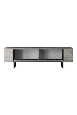 Meuble TV 2 abattants Yildiz et noir - 180 x 50 x 30 cm