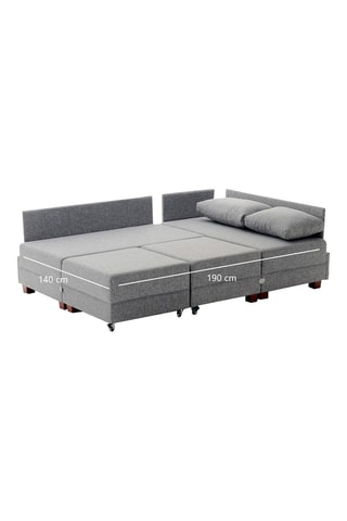 Canapé d'angle gauche convertible Fly - Anthracite - 3 places