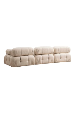 Canapé d’angle droit modulable Bubble - Crème - 4 places - Revêtement en tissu