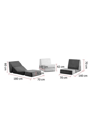 Chauffeuse Origami Convertable - Crème - 1 place - Tissu
