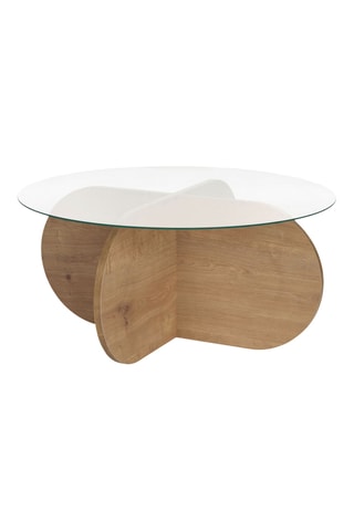 Table basse avec plateau en verre trempé Aeris - 75 x 75 x 35 cm