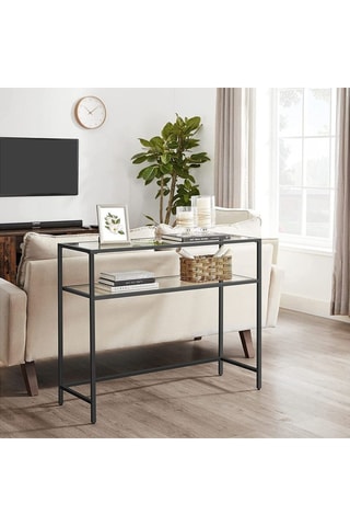 Console avec plateau en verre trempé - 90 x 30 x 80 cm