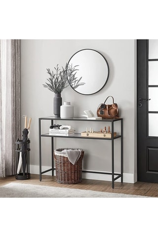 Console avec plateau en verre trempé - 90 x 30 x 80 cm