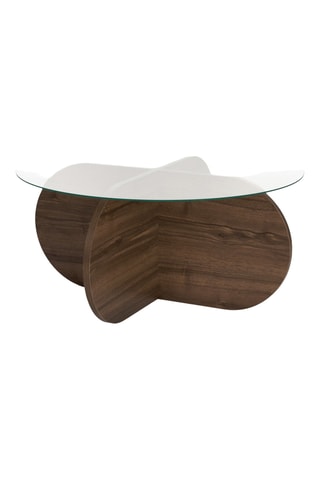 Table basse avec plateau en verre trempé Aeris - 75 x 75 x 35 cm