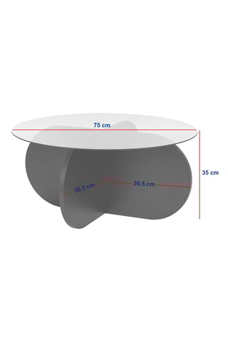 Table basse avec plateau en verre trempé Aeris - 75 x 75 x 35 cm