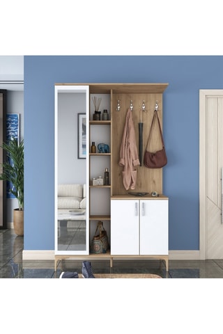 Meuble d'entrée 3 portes - 120 x 37,5 x 198,6 cm