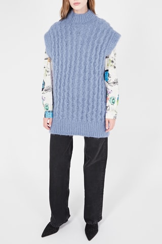 Mohair en Wollen Trui - Lichtblauw