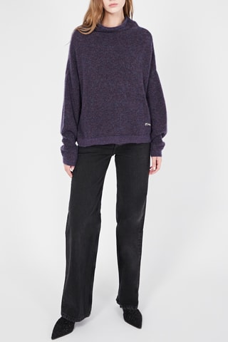Wollen en Mohair Trui - Marineblauw