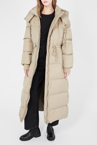 Gewatteerde Jas met Capuchon - Beige