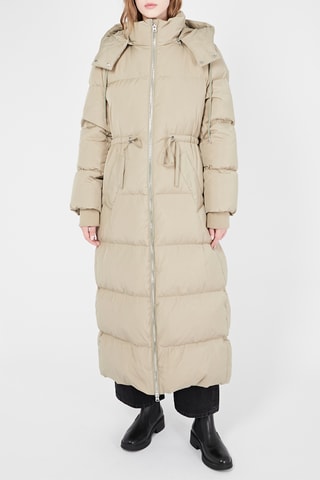 Gewatteerde Jas met Capuchon - Beige
