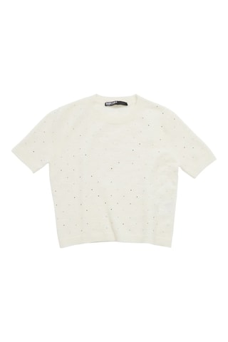 Mohair en Wollen Top - Wit