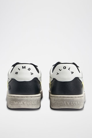 Leren en Splitleren Sneakers - Wit en Zwart